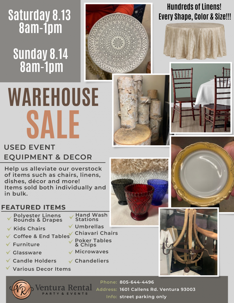 Warehouse Sale 2022 - Ventura Rental