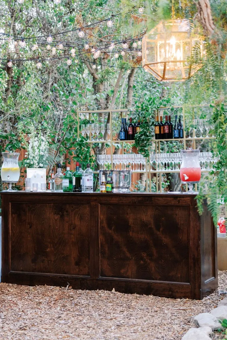 bar table at a wedding event