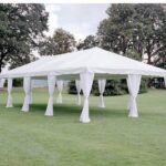 tent installed in a lawn