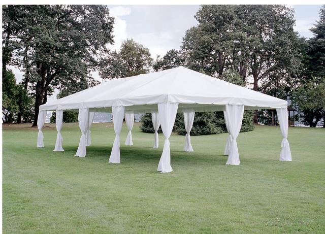 tent installed in a lawn