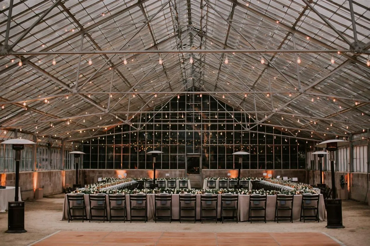 event dining area covered with tent