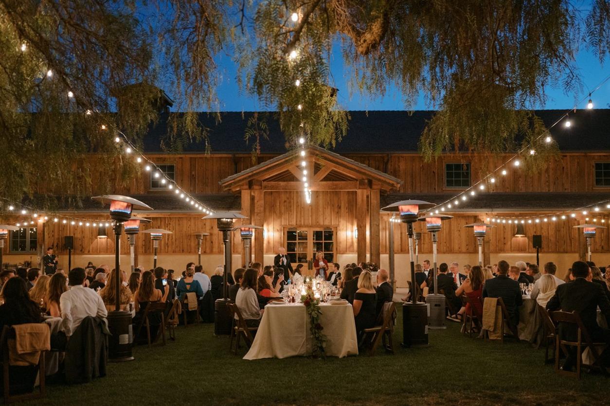 outdoor event setup at a garden