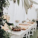 tent sidewall and table