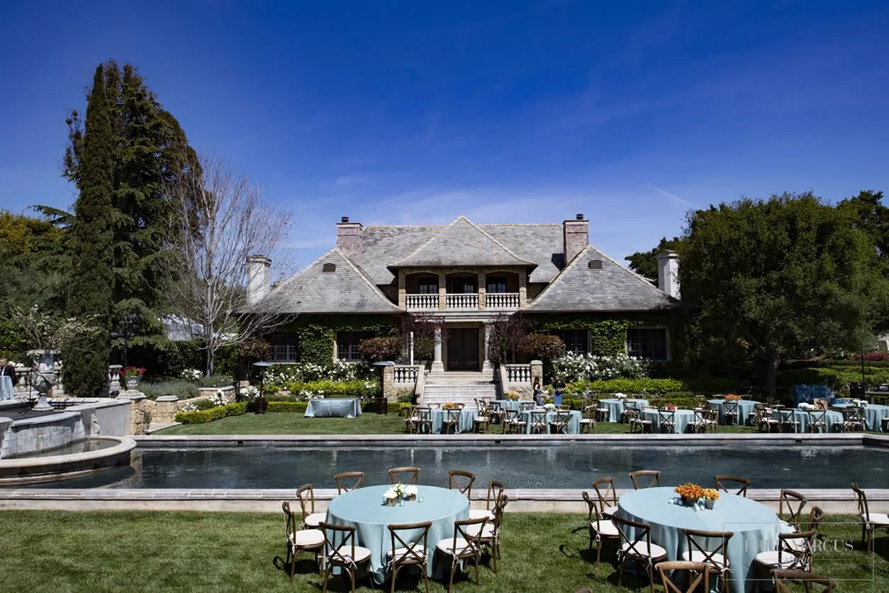 Beautiful event setup by the pool