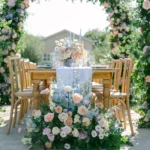 beautiful flower and furniture setup for the event